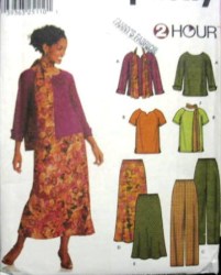 9827 2 HR TOP,PANTS,SKIRT/BIAS SKIRT LENGTHS,SCARF PATTERN 8-22